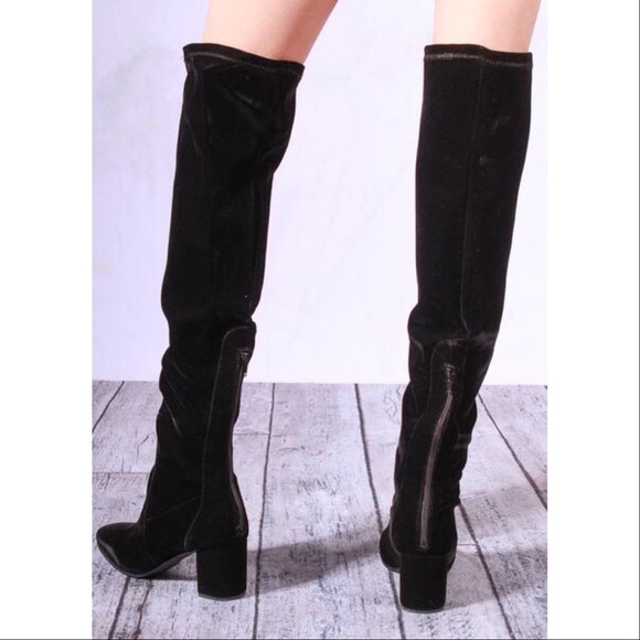 At Ease Lush Velvet Over The Knee Boot - Picture 2 of 5